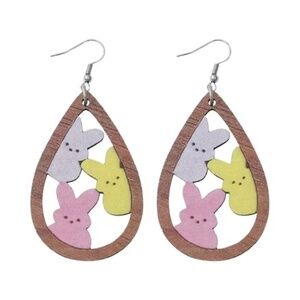 Easter Bunny Earrings Wood